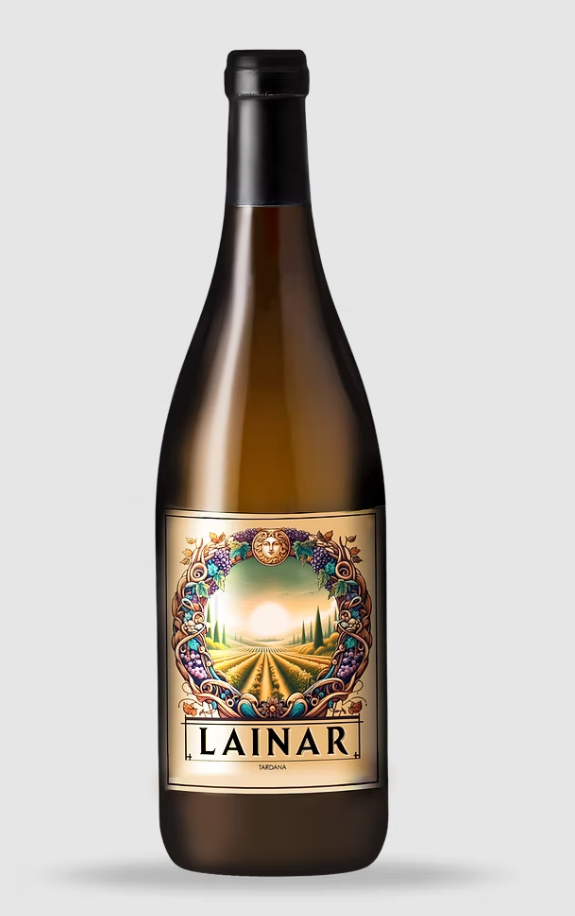 Botella de vino blanco Lainar de vendimia tardía